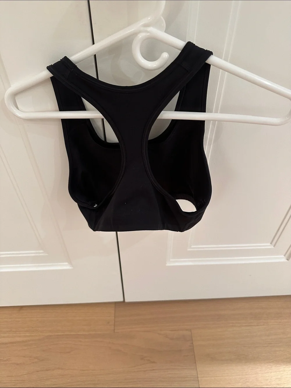 Nike Black Sports Bra with White Swoosh Logo